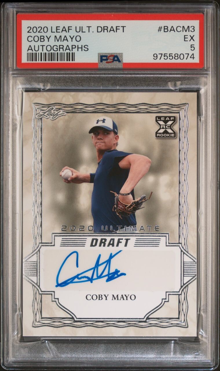 2020 Leaf Ultimate Draft Coby Mayo #BACM3 Auto Autograph RC Rookie PSA 5 Pop 1