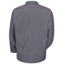 Red Kap SP10BW8 XXL Men's L/S Industrial Stripe Work Shirt GM Blue/White