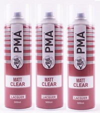 3x PMA MATT Clear Laquer Spray Acrylic Top Coat 500ml