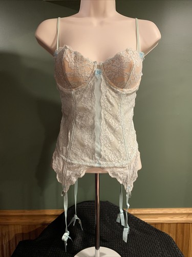 Chantal Thomass for Victoria’s Secret ~ Corset ~ Blue Shimmer ~ Bling ~ 36B - Picture 1 of 12