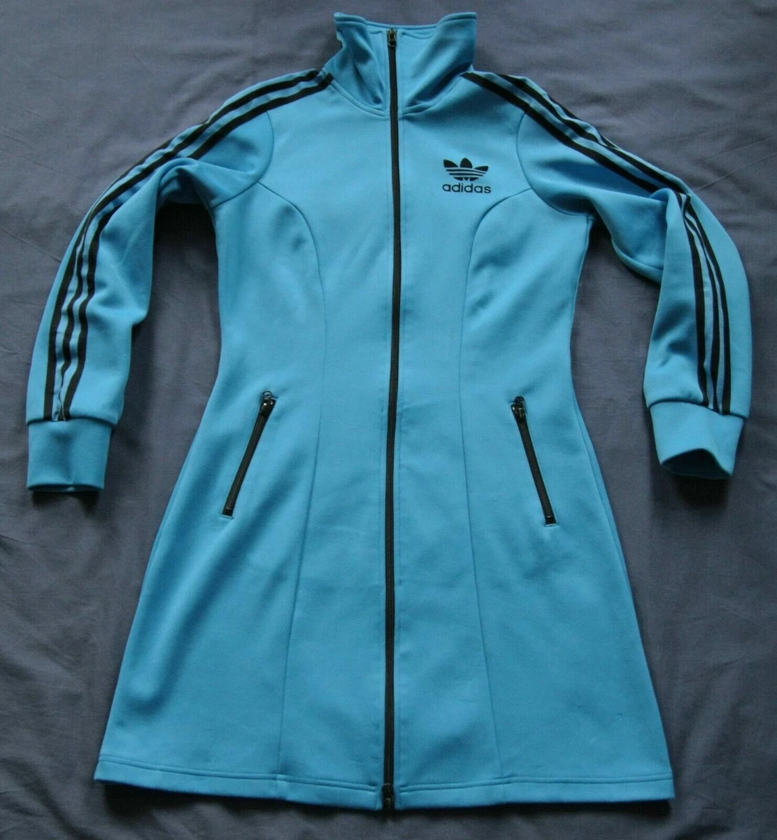 ADIDAS jacket coat dress long jacket vintage tunic dress maxi 36 38 S M