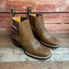 Men Western Cowboy Hazel Square Toe CHELSEA Ankle Boot VAQUERO Botin Cuadrada