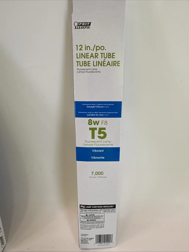 6 Pack Feit Electric Linear Fluorescent Lights Bulb Non-Dimmable T5 8W F8T5/D - Image 3 of 4