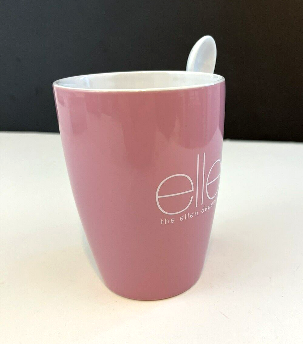 Ellen ~ The Ellen Degeneres Show~ Pink~Coffee-Tea Mug/Cup With  Spoon~Collectible | eBay