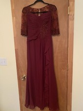 JJs House Cabernet Bridesmaid Chiffon Lace Dress Size 0 - NEVER WORN