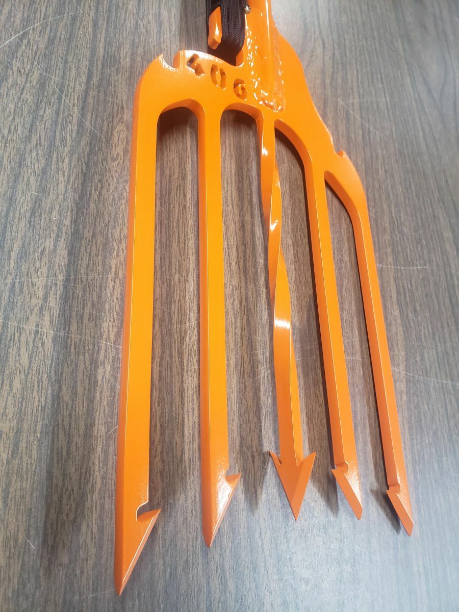 Ice Fishing Spear 5 Tine Pike Spear Made in USA Orange/Black