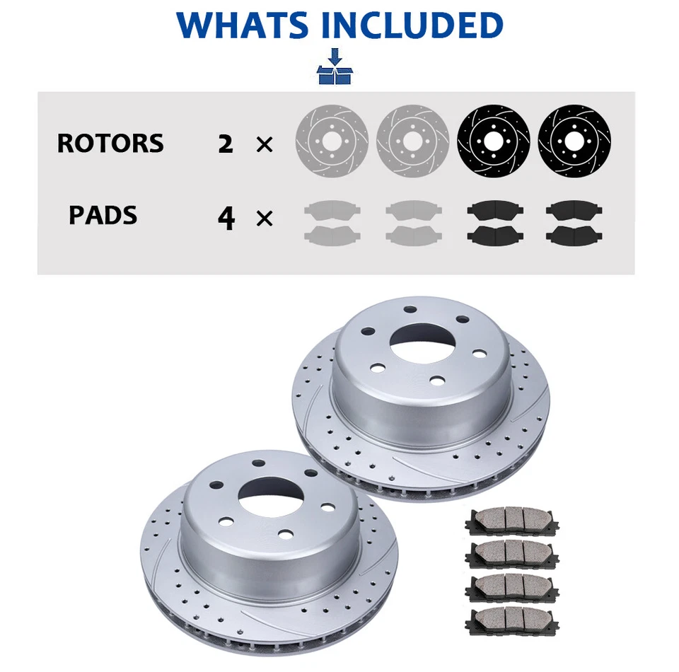 REAR Brake Rotors Pads Kit fit for Chevrolet Tahoe GMC Yukon 2000-2006 Brakes - Image 4 of 4