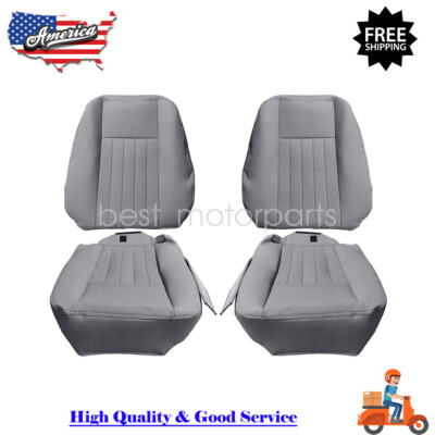 Front Both Bottom Top PERF Leather Seat Cover Gray For 03-06 Lincoln Navigator
