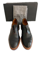 NEW Allen Edmonds Strandmok Cap Toe Oxfords 7 D Black Leather Shoes Dainite Sole