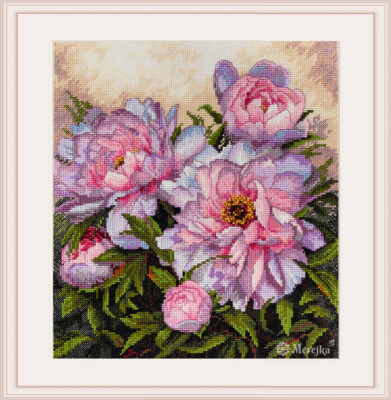 Merejka Counted Cross Stitch Kit Tender Peonies K-177