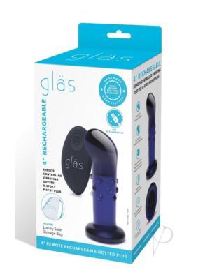 Glas Rechargeable Vibrating Glass Dotted G-Spot/P-Spot Plug with Remote