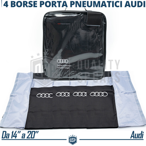 Borse Porta Pneumatici AUDI Q8 ORIGINALI con Logo Copri Ruote 14"-20" Stoccaggio - Foto 2 di 11