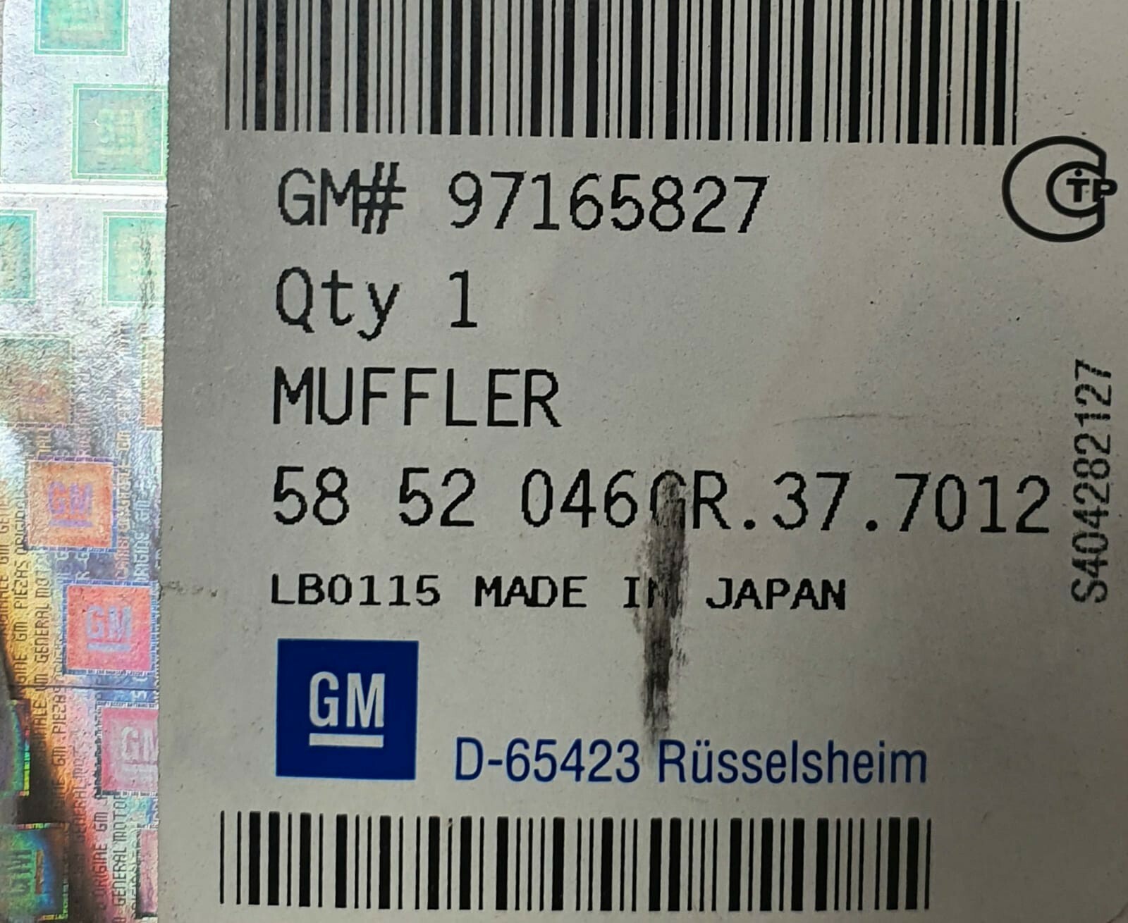 Original Opel GM Mittelschalldämpfer MSD Monterey A 2-Türer - 3.1  