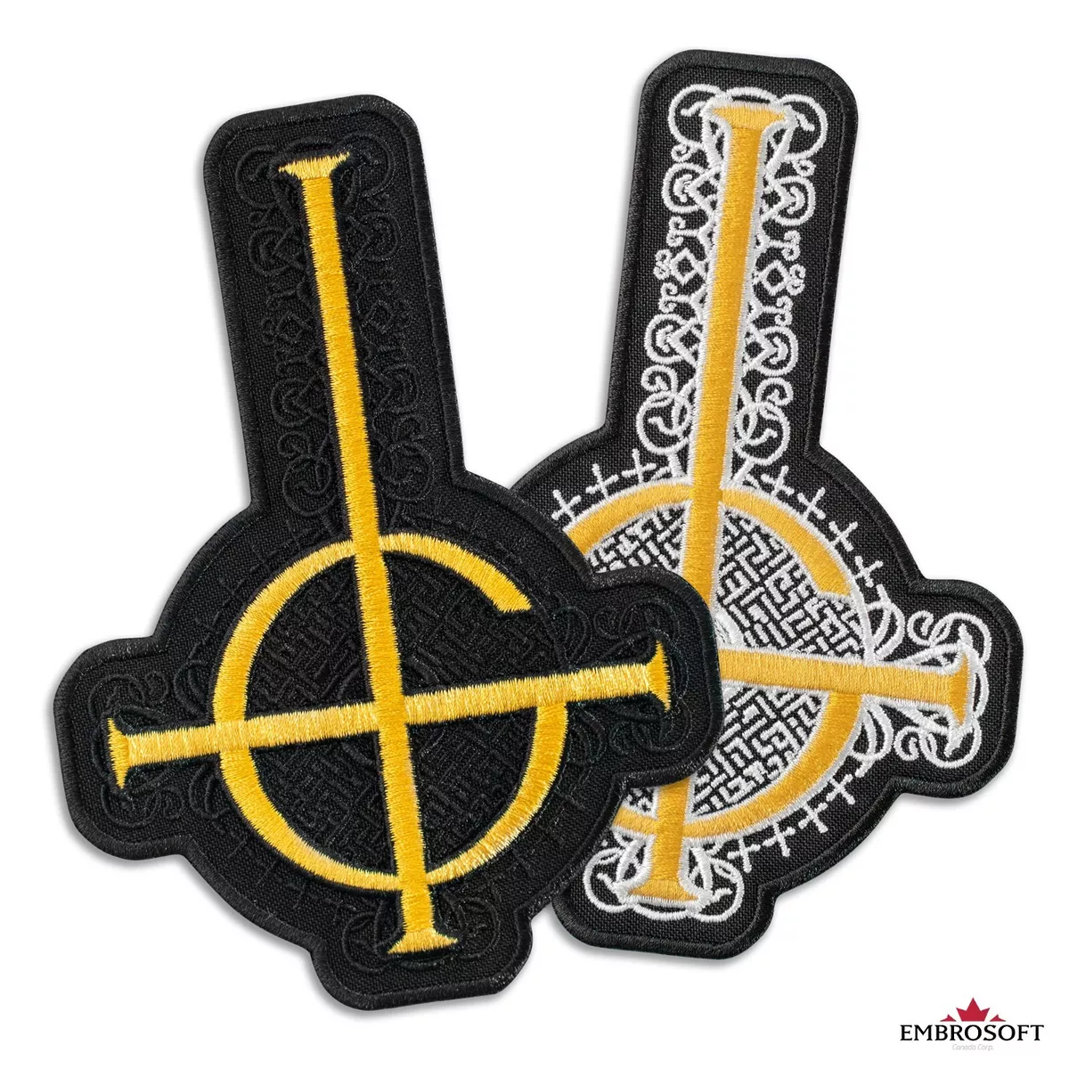 Ghost BC Golden Grucifix Cross Symbol with Pattern Band Embroidered Patch  Iron | eBay