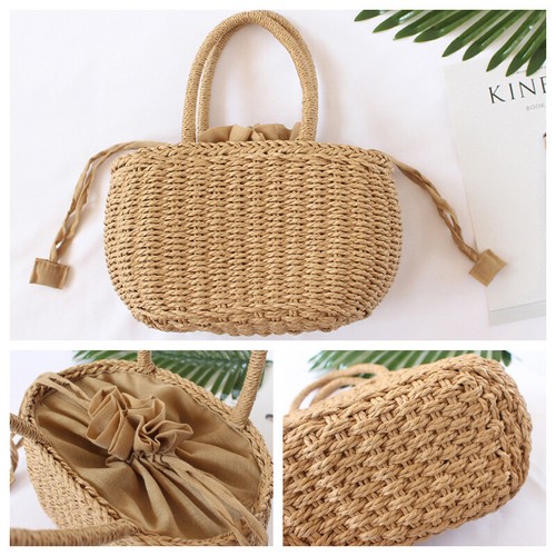 Donne Signora Paglia Intrecciata Basket Borse Boho Beach Estate Vacanza  Viaggio | eBay