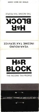 H & R Block, The Income Tax People, Income Tax Service, Vintage Matchbook Cover