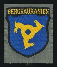 WWII German shield sleeve patch insignia foreign volunteer Bergkaukasien US vet