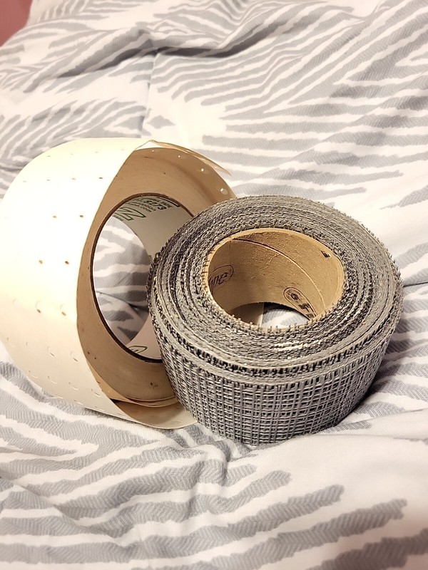 Set Of 2 Rolls Of Drywall Tape: One Paper White, One Silver Webbed