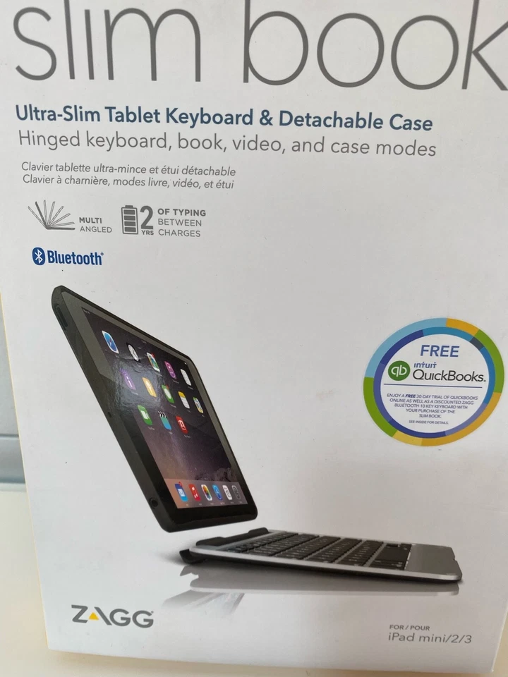 Teclado para Tablet Zagg Ultra Delgado y Estuche Desmontable con Bisagras iPad Mini 2/3 Foto 2 de 4