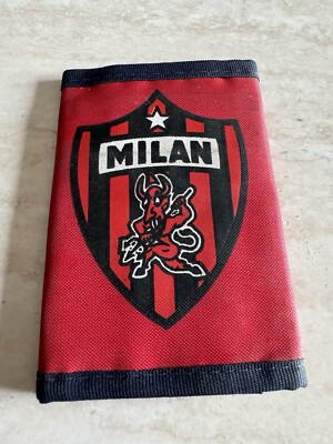 A.C. MILAN CALCIO Anni '60 Borsellino Portamonete In Pelle A Molla Con Stemma EUR 13,99 - IT