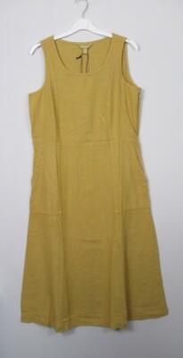 Seasalt ärmelloses Graswelle Leinen Midikleid dunkel Sienna Größe 8-22