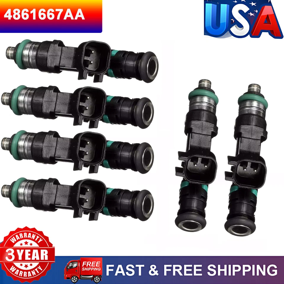 6Pcs Fuel Injector For 2008-2011 Jeep Wrangler 2008-2010 Chrysler Town & Country - Image 2 of 4