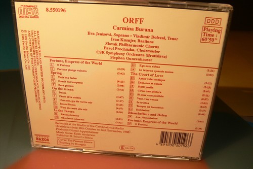 Orff: Carmina Burana by Stephen Gunzenhauser (CD, 1992) - Bild 2 von 2