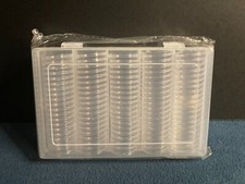 100 Piece Coin Holder 25mm Clear Round Coin Capsule Storage Box Holder New