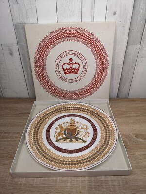 Royal Tuscan großer Queen Elizabeth Silber Jubiläum Sammler Teller 11'', verpackt