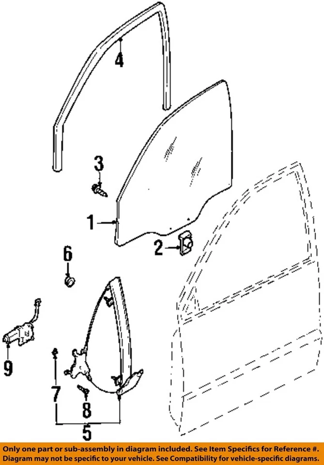 Cristal puerta delantera derecha OEM 1998 1999 2000 2001 2002 Nubira Foto 2 de 3