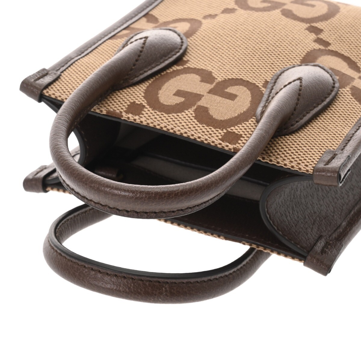 GUCCI Mini Tote Bag Jumbo GG 2WAY Beige / brown 699406 hand