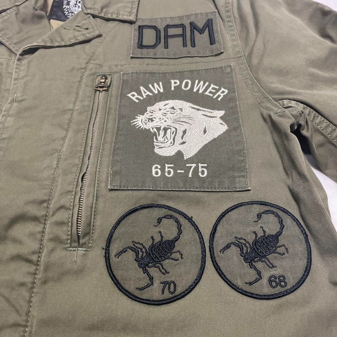 HYSTERIC GLAMOUR Destroy ALL Monsters Military Jacket Khaki HYSTERIC GLAMOUR Destroy ALL Monsters Military Jacket Khaki