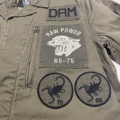 HYSTERIC GLAMOUR Destroy ALL Monsters Military Jacket Khaki
