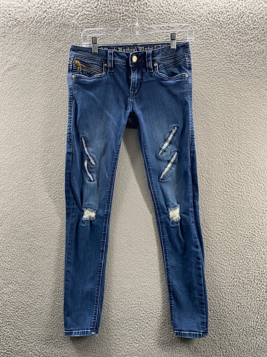 Rock Revival Jeans Women 27 Blue Denim Peggy Moto Skinny Actual
