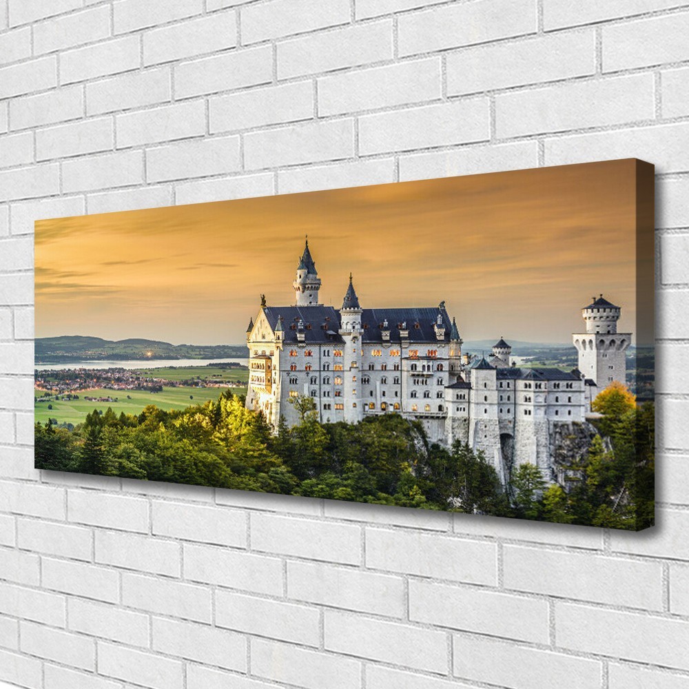Paysage château tableau pour salon élégant et décoration murale 125x50