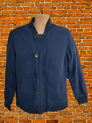 HERREN LEVI STRAUSS GRÖßE UK SMALL MARINEBLAU BAUMWOLLE JACKE MANTEL DICKES SHERPA-FUTTER