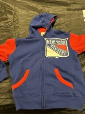 (2) New York Rangers Pullover Hooded Sweatshirts YOUTH LARGE /SMALL ADULT
