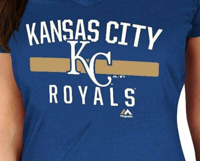 Ladies Kansas City Royals Royal One Game At A Time V Neck Shirt by Majestic