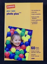 Staples Photo Plus Gloss 4x6 Photo Paper 60 Sheets