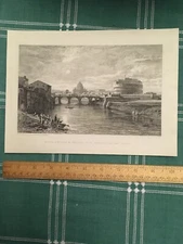 Rome - Bridge & Castle of St Angelo on the Tiber after Turner