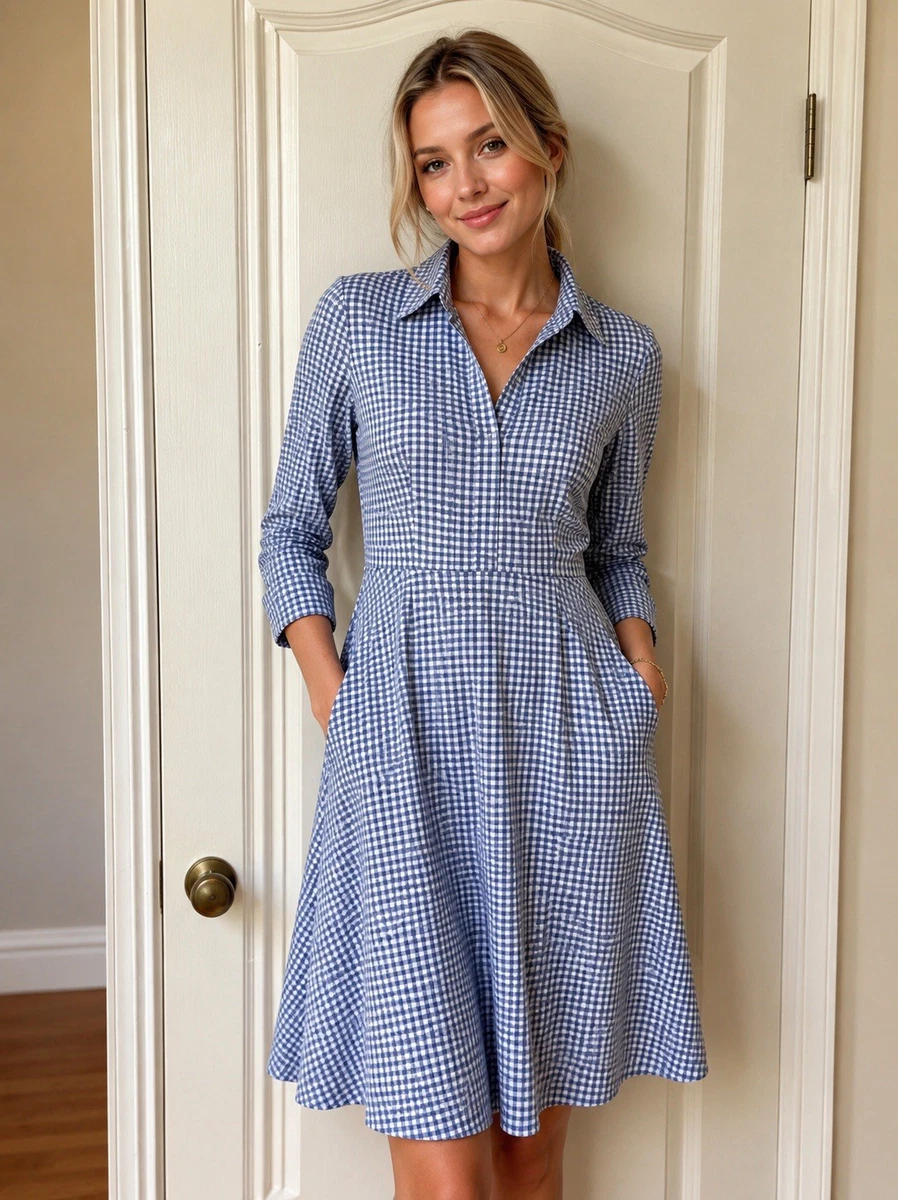 blue and white tommy hilfiger dress Check Dresses for Women for sale Pocket Dress