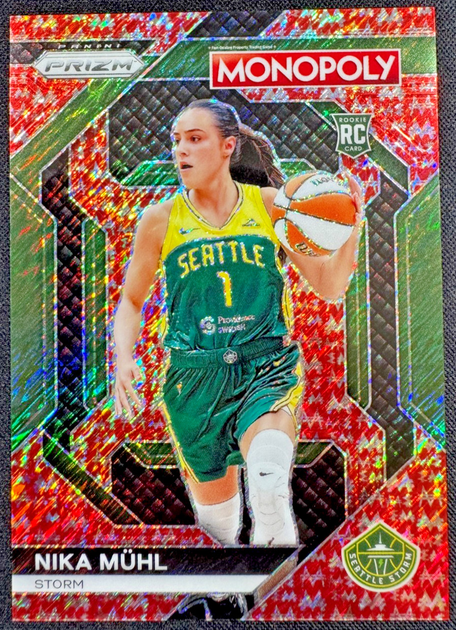 2024 Prizm Monopoly WNBA #WNBA26 Nika Mühl Red Millionaire Shimmer /100 (RC)