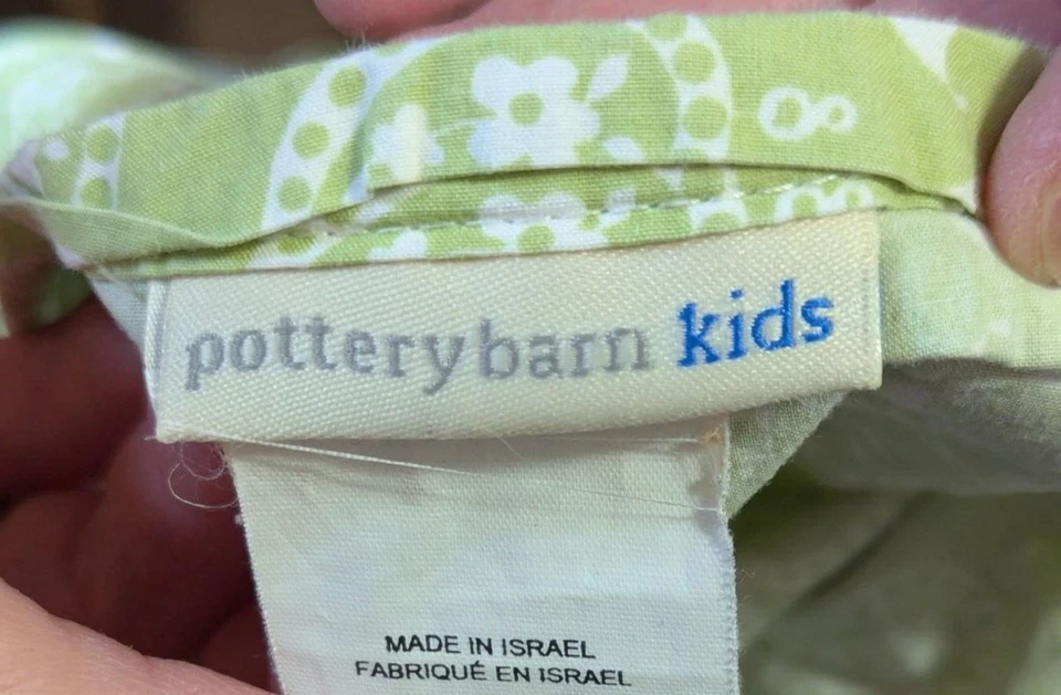 Edredón doble Pottery Barn Kids verde lima paisley 2 fundas 100 % algodón casa de campo Foto 4 de 4