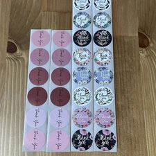 28pcs Flowers Thank You Stickers 1 inch Small Business Decorate Sealing