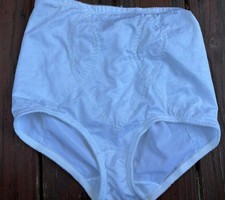 VTG Underscore Control Nylon Panties Firm Control Brief XXL WHITE JcPenney NWOT