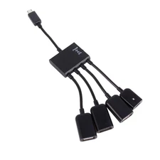 4 Port Micro USB Host OTG Hub Adapter Cable For Tablet Smartphone