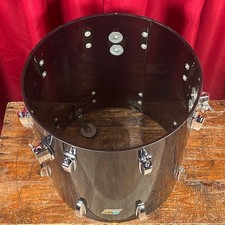 1970s Ludwig Smoke Black Vistalite 16x16 Floor Tom Drum