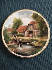 Edwardian Fine China Village Life Collector's Plate - Washing Day. No Box.