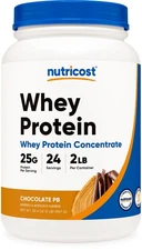 Nutricost Whey Protein Concentrate (Chocolate Peanut Butter) 2LBS - Gluten Free