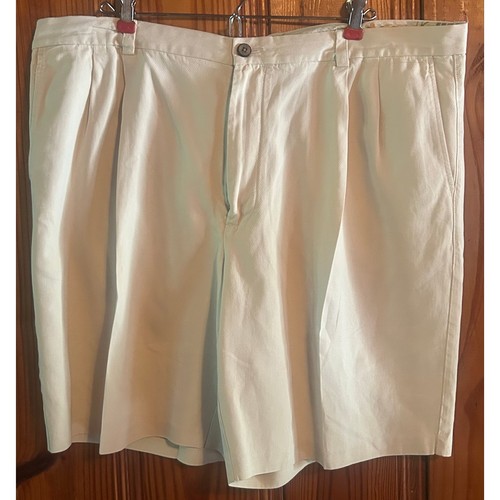 Tommy Bahama Men’s Silk khaki pleated shorts 10” minimalist size 42 - 第 1/4 張圖片